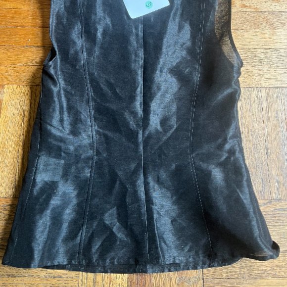 Brand new .Tessa black sleeveless linen+silk blouse, size Small - Picture 3 of 7